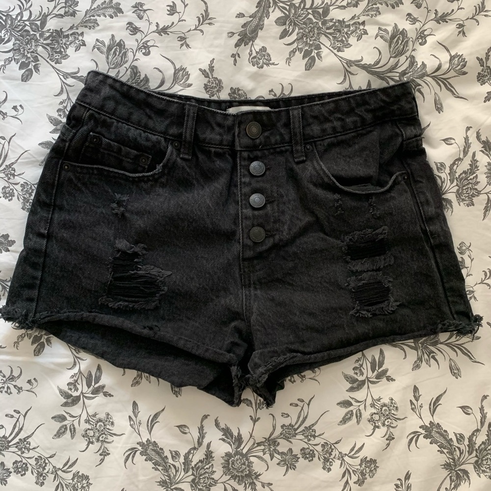 Raw Hem High Waisted Shorts